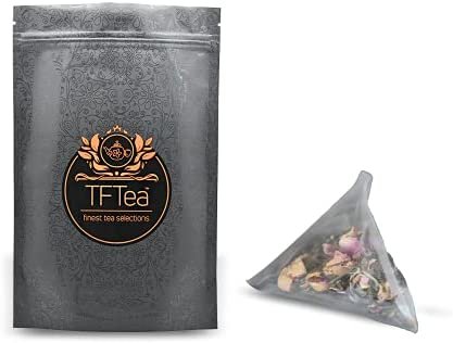 TFTea Thé Vert Maofeng à la Rose avec Rose de Damas Bulgare, 25 sachets de thé, 75 g