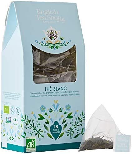 Thé Blanc Bio – English Tea Shop – 15 Sachets Pyramides – 30g