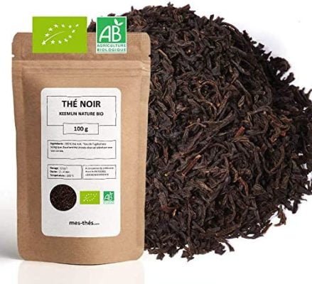 Thé Noir Bio ★ Keemun ★ Thé Noir Nature ★ Thé Noir en Vrac ★ Sachet 100 grammes avec Zip ★ 40 Tasses ★ 100 % Agriculture Biologique ★ Thé Noir de Qualité ★ Satisfait ou Remboursé ★