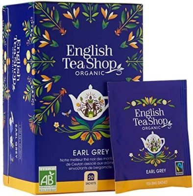 Thé Noir Earl grey Bio – English Tea Shop – 20 Sachets – 45g
