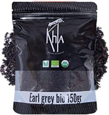 Thé noir Earl Grey Bio – Arôme Agrume, Bergamote – en Vrac Poche 150g – Certifié agriculture biologique – Thé d&rsquo;Asie by KHLA