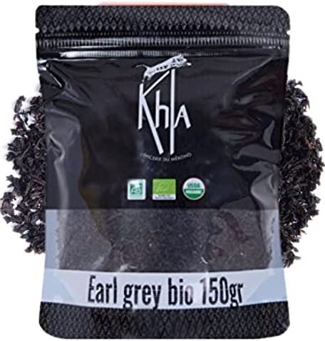 Thé noir Earl Grey Bio – Arôme Agrume, Bergamote – en Vrac Poche 150g – Certifié agriculture biologique – Thé d&rsquo;Asie by KHLA