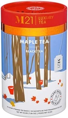 Thé noir à l&rsquo;érable de 24 sachets pyramide de luxe – aux arômes naturels du Canada – Les Trésors d&rsquo;érable