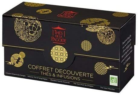 Thés de la Pagode – Coffret découverte « Empire Céleste » – Edition de Noël – Mélange de 5 thés et infusions – Coffret dégustation Festif