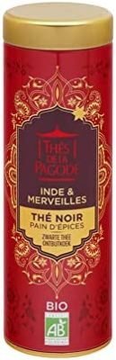 Thés de la Pagode – Thé Noir de Noël, Parfum Pain d’Épices – Thé Bio – Collection Indes et Merveilles – Édition de Noël Limitée – Boîte Métal de 85 Grammes
