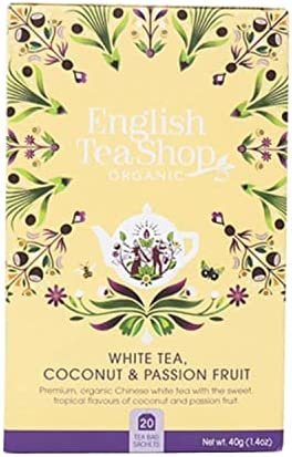 Boutique de thé anglais | Thé blanc à la noix de coco et aux fruits de la passion | Thé aromatisé BIO – 2 x 20 sachets de thé (80 Gr) | Thé infusé à la noix de coco et au fruit de la passion Boutique de thé anglais | Thé blanc à la noix de coco et aux fruits de la passion | Thé aromatisé BIO – 2 x 20 sachets de thé (80 Gr) | Thé infusé à la noix de coco et au fruit de la passion