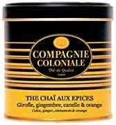 COMPAGNIE & CO – Thé Noir Aromatisé – Thé Chai aux épices – Girofle, gingembre, cannelle & orange – Thé 100 % d&rsquo;Origine Naturelle – Fabriqué en France – Boite Métal Luxe 120 g – 60 Thés par Boite