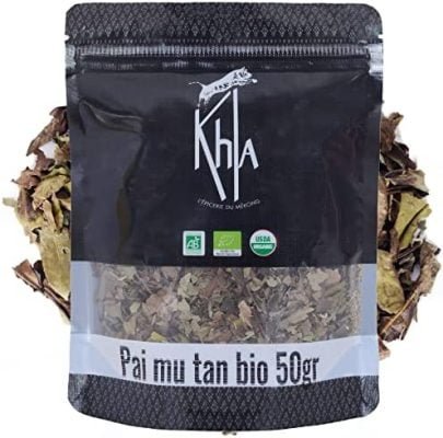 Khla – Thé Blanc Pai Mu Tan Bio – Sachet Vrac 50g – Recharge Boite Métal – Thé Fin & Rare Biologique – Léger, Doux & Floral – Feuilles Séchées – Thé d’Asie – Origine Chine – Tisane & Infusion