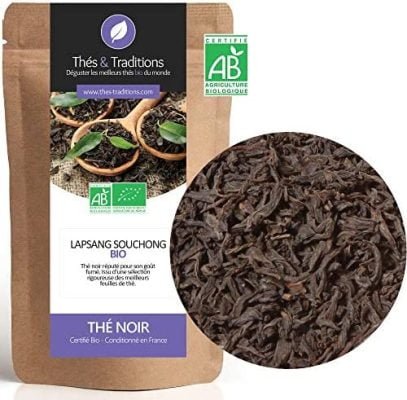 Lapsang Souchong BIO – Thé Noir Fumé | Sachet 100g vrac | ★ Certifié Agriculture biologique ★