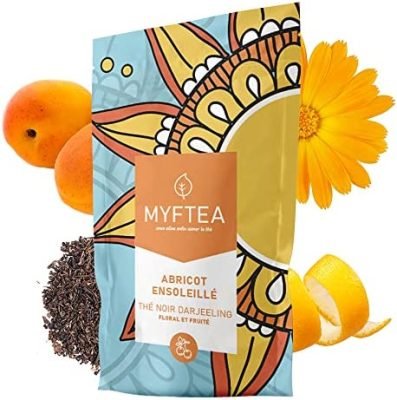 Thé Noir Celyan & Darjeeling – Abricot Ensoleillé 100g – Doux et Aromatique – Thé en Vrac Premium – Goût Fruité, Douceur et Légèreté – Conditionné en France – MYFTEA