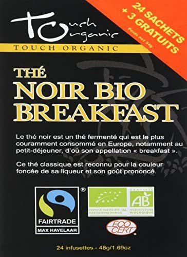 Touch Organic Thé Noir Breakfast 24 Sachets 48 g – Pack de 6
