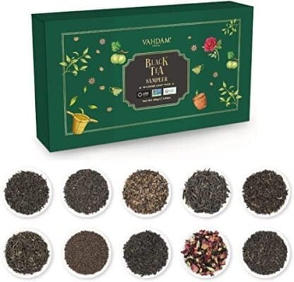 VAHDAM, Coffret Cadeau Thé Noir Assortiment – 10 Thés, 50 Portions | Cadeau Fête des Mères | Coffret cadeau de Thé – Thé Noir en Vrac | Assortiment de Thé, Coffret Cadeau Femme, Cadeaux Fete Des Meres