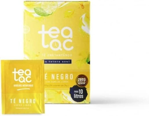 Vous LA TETERA AZUL – Thé Noir froid saveur citron. Poudre de thé froid. Thé Tac. Boîte de 20 enveloppes.