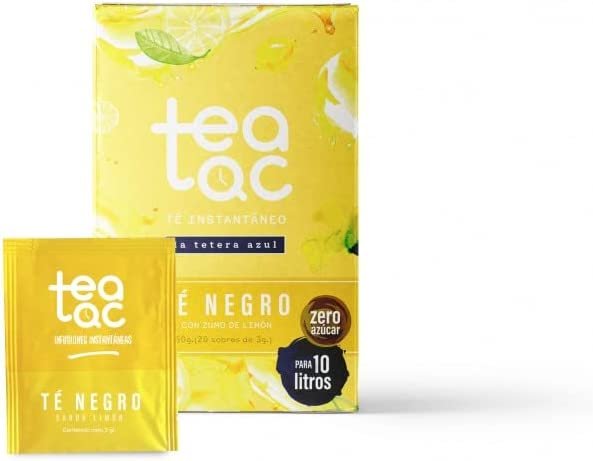 Vous LA TETERA AZUL – Thé Noir froid saveur citron. Poudre de thé froid. Thé Tac. Boîte de 20 enveloppes.