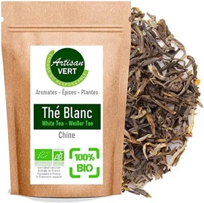feuilles de Thé Blanc – L&rsquo;Artisan du Vert (100G) 100% naturel , végétal