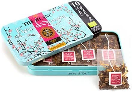terre d&rsquo;Oc Thé blanc bio saveur fleur doranger : boite nomade