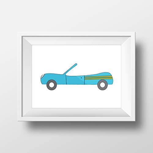 Art mural de fond blanc avec une tasse de conception de voiture bleue, tasse de thé, tasse de café Art mural de fond blanc avec une tasse de conception de voiture bleue, tasse de thé, tasse de café
