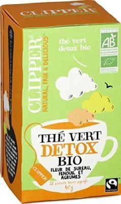 CLIPPER – Thé Vert Bio Détox – Issu du Commerce Équitable – 20 sachets de Thé Bio – Lot de 1