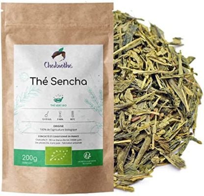 Chabiothé – Thé vert nature Sencha Bio 200g – conditionné en France – sachet biodégradable