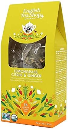 English Tea Shop – Infusion Citronnelle, Agrumes & gingembre Bio – 15 Sachets Pyramides – 30g