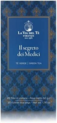 « Il Segreto dei Medici », Mélange de Thé Blanc et Vert avec Mauve et Rose, 20 Filtres, Tot. 50 Grammes