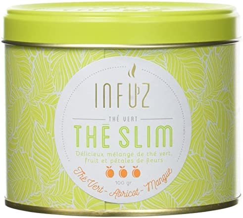 Infuz – Thé Slim – Thé en vrac – Votre allié minceur au goût fruité et ensoleillé – Thé vert, abricot & mangue, 100g