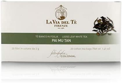 La Via del Te Pai Mu Tan, Thé Blanc de Chine – 20 Sachets Biodégradables – Poids Net 40g