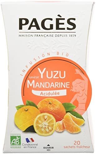 Pagès Infusion Saveur Yuzu Mandarine acidulee Bio 20 sachets 30 g