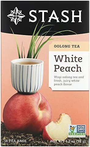 Stash Tea Company, Thé blanc de qualité supérieure, Wuyi Oolong, au pêche, 18 Sachets, 1,2 oz (35 g)