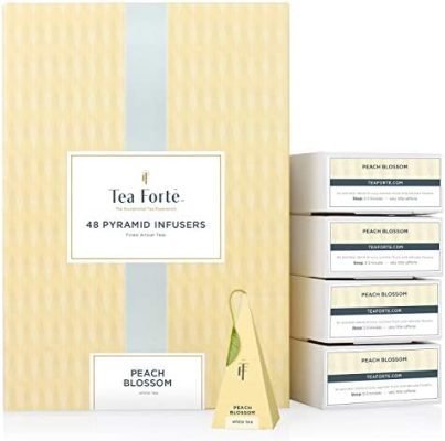 Tea Forté Peach Blossom | Coffret 48 pyramides infuseurs | Thé blanc Bio Pêche