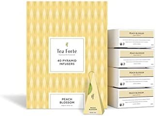 Tea Forte Peach Blossom | Lot de 40 pyramides d&rsquo;infusion | Thé blanc bio