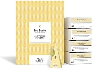 Tea Forte Peach Blossom | Lot de 40 pyramides d&rsquo;infusion | Thé blanc bio