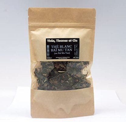 Thé Blanc Baï Mu Tan en sachet kraft refermable de 50 grammes