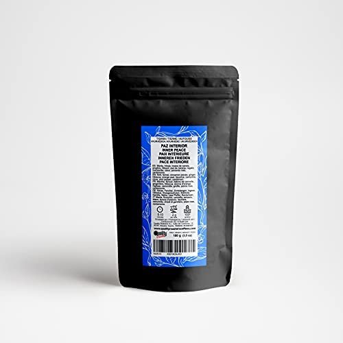 Tisane ayurvédique. Paix intérieure. Mélange. Avec menthe, fenouil, camomille, clou de girofle, bâtons de cannelle, réglisse, hibiscus, poivre rose, orange, cardamome. Antioxydant. Diurétique. 100 g.