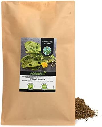 Tisane de pissenlit (1kg), Thé de pissenlit, Infusion de feuilles de pissenlit, coupées, délicatement déshydratées, 100% pures et naturelles