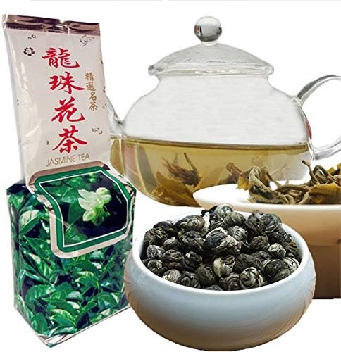 250g (0.55LB) Thé de 100% perles de jasmin dargon de qualité supérieure Fleur de jasmin bio Thé vert Nourriture verte Thé parfumé au thé sain