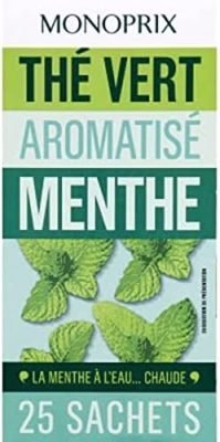 Monoprix Thé vert aromatisé menthe – Les 25 sachets, 40g