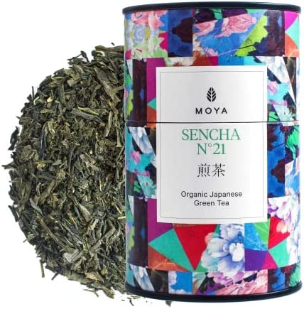 Moya thé vert organique Sencha n°21 | 60 g | Thé du Japon | Convient aux végétaliens et aux végétariens | Parfait pour un cadeau