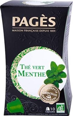 Pagès Thé Vert Menthe Bio – 10 Capsules Compatibles Avec Les Machines Nespresso – Lot De 3