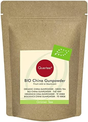 Quertee Gunpowder Thé vert bio | Goût frais et doux | Thé vert bio | Thé bio en vrac (200 g)