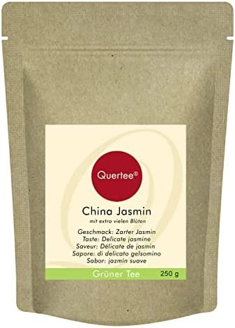 Quertee® – Thé vert – Thé au jasmin de Chine riche en fleurs – 250 g
