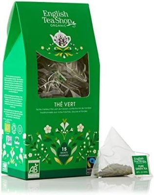 Thé Vert Bio – English Tea Shop – 15 Sachets Pyramides 30g – Lot de 2
