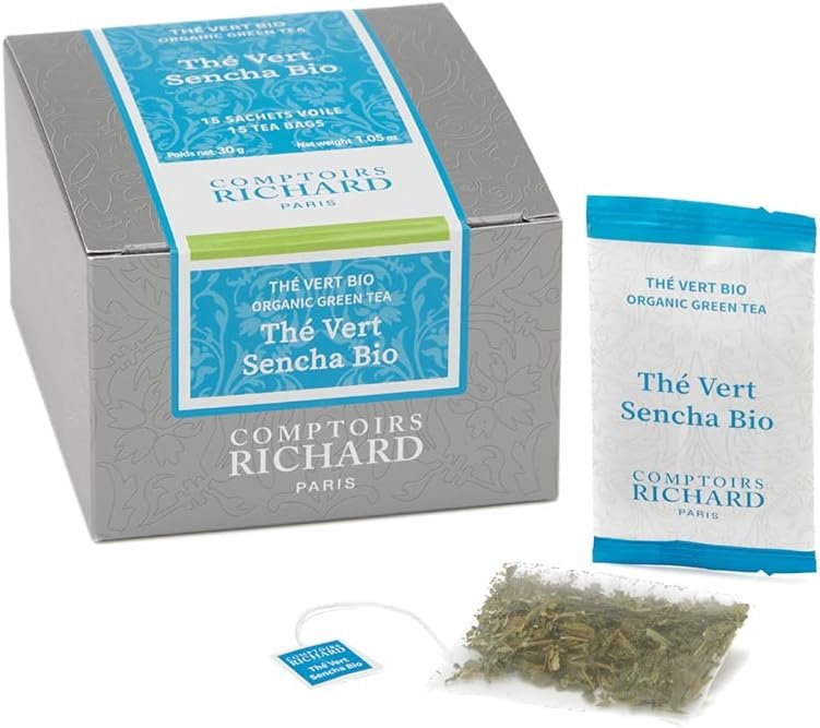 Thé Vert Sencha Bio Comptoirs Richard, boîte 15 sachets 30.0 grams