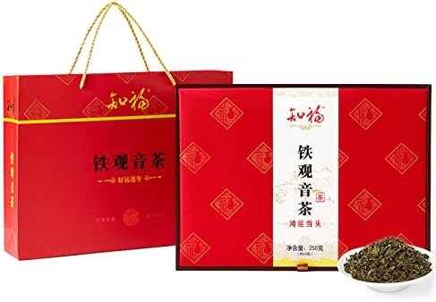 EVTSCAN Thé Oolong Tieguanyin de 9 oz avec boîte-Cadeau, 40 sachets de thé, thé Chine Fujian Anxi Tieguanyin Gongfu, saveur légère, Vert Frais avec arômes, pour Jeunes Hommes