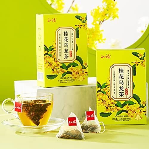 FOLOSAFENAR Thé Osmanthus Oolong, 22 sachets de thé aromatisés au goût Doux traditionnellement fabriqués pour Travailler pour Les étudiants
