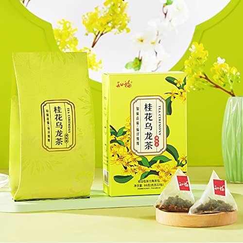 FOLOSAFENAR Thé Osmanthus Oolong, Couleurs Vives 22 sachets de Tisane au goût Doux pour Adultes pour Le Travail