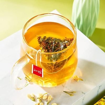 FOLOSAFENAR Thé Osmanthus Oolong, désaltérant fabriqué traditionnellement 22 sachets de Tisane Couleur vive pour l&rsquo;exercice pour Les étudiants