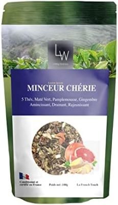 LINKING WELLNESS – « Minceur Chérie » Mélange de 5 Thés en Vrac, Thé Vert China Chun Mee, Maté Vert, Thé blanc Pai Mu Tan, Thé Vert Darjelling, Thé China Oolong, Issu de l&rsquo;agriculture Ecologique- 100 g
