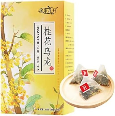 Sachets de thé Oolong Osmanthus, 20 unités Oolong naturel avec thés séchés d&rsquo;Osmanthus Feuilles de fleurs Oolong Sachets d&rsquo;infuseur de thé pour le bureau à domicile