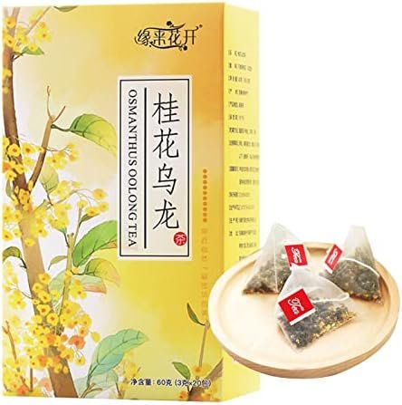 Sachets de thé Oolong Osmanthus, 20 unités Oolong naturel avec thés séchés d&rsquo;Osmanthus Feuilles de fleurs Oolong Sachets d&rsquo;infuseur de thé pour le bureau à domicile